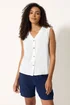 M&Co White Button Through Sleeveless Blouse - 14 Image 1