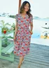 Cotton Traders Dusky Blue Printed Crinkle Knee Length Dress - 20 Image 2