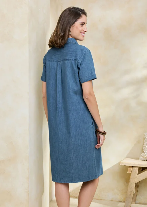 Cotton Traders Stonewash Denim Knee Length Dress - 20 Image 3