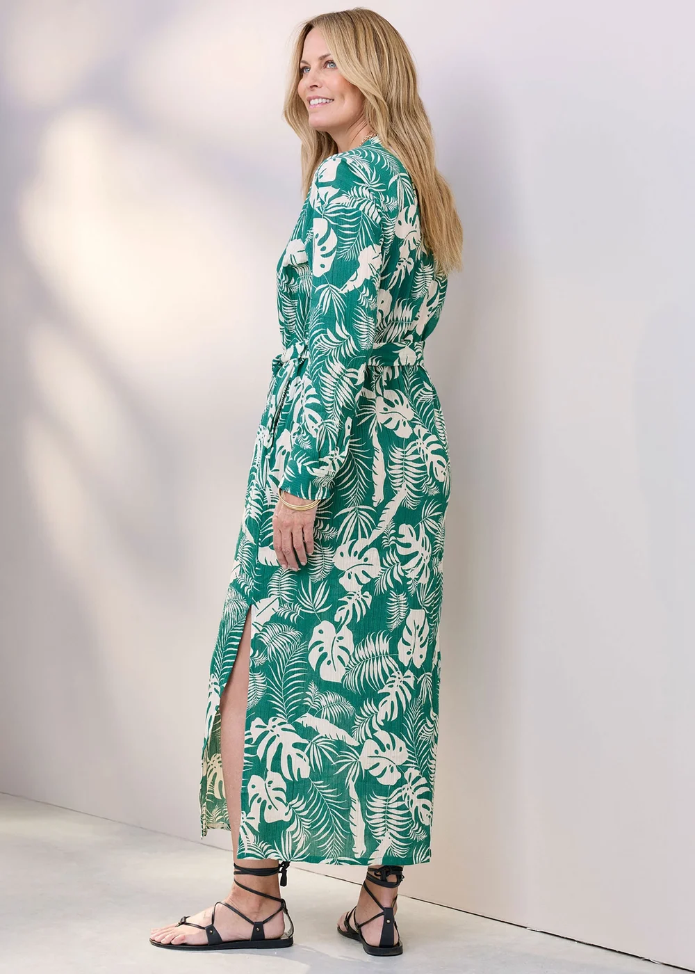 Cotton Traders Emerald Printed Maxi Shirt Dress - 10 Image 3