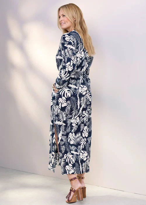 Cotton Traders Navy Printed Maxi Shirt Dress - 16 Image 3