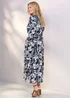 Cotton Traders Navy Printed Maxi Shirt Dress - 16 Image 3