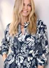 Cotton Traders Navy Printed Maxi Shirt Dress - 16 Image 4