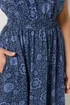 Long Tall Sally Blue Floral Shirred Waist Cotton Maxi Dress - 14 Image 5