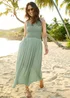 Cotton Traders Dusky Mint Crochet Detail Maxi Dress - 22 Image 1