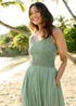 Cotton Traders Dusky Mint Crochet Detail Maxi Dress - 22 Image 4