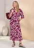 Cotton Traders Wild Rose Printed Kimono Maxi Dress - 12 Image 2