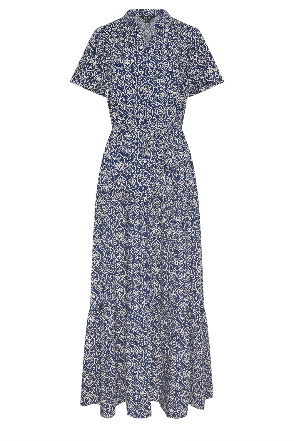 Long Tall Sally Dark Blue & White Floral Tie Waist Maxi Dress - 20 Image 5