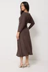 PixieGirl Petite Chocolate Brown Wrap Midi Dress - 14 Image 3