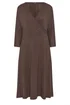PixieGirl Petite Chocolate Brown Wrap Midi Dress - 14 Image 5