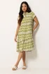 PixieGirl Petite Green Abstract Smock Midi Dress - 16 Image 2
