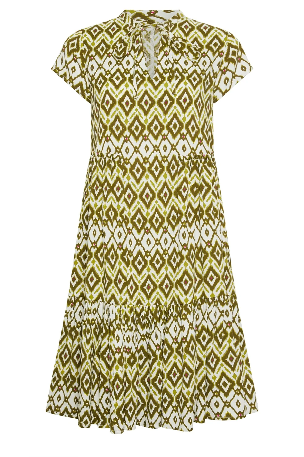 PixieGirl Petite Green Abstract Smock Midi Dress - 16 Image 5