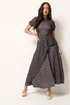 PixieGirl Petite Chocolate Brown Spot Maxi Dress - 12 Image 2