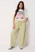 PixieGirl Petite Sage Green Tie Waist Wide Leg Jeans - 10/L27 Image 1