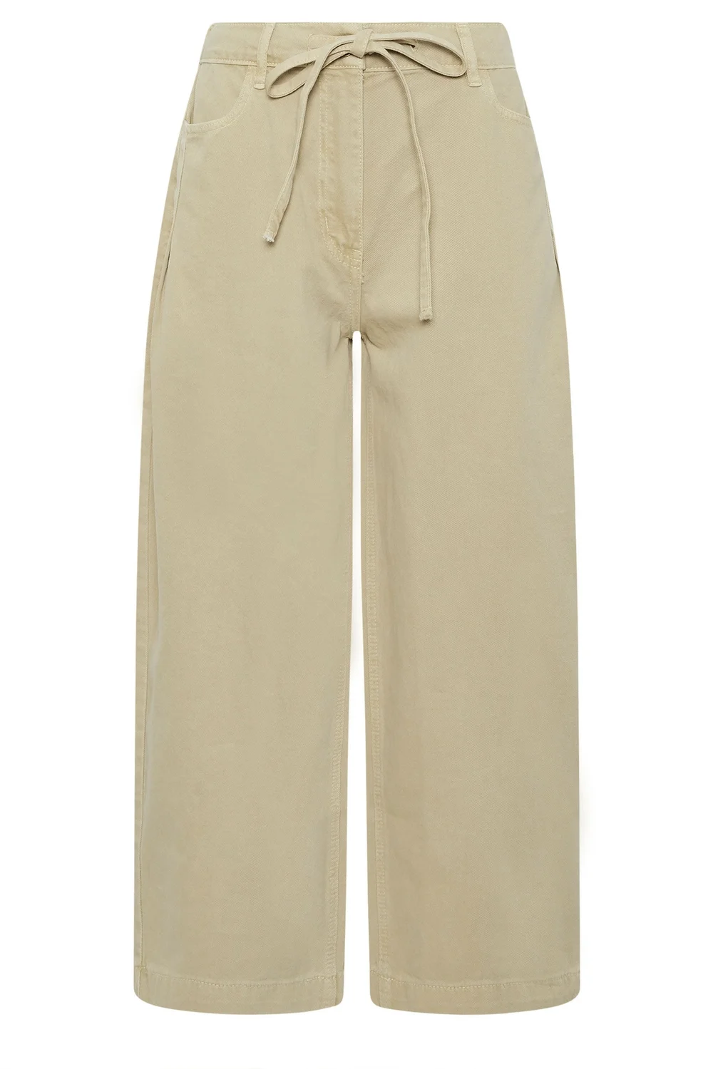 PixieGirl Petite Sage Green Tie Waist Wide Leg Jeans - 10/L27 Image 5