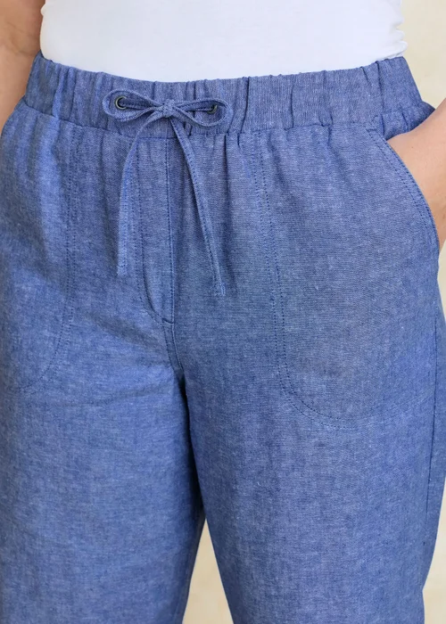 Cotton Traders Cornflower Linen Blend Relaxed Fit Shorts - 20 Image 4