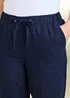 Cotton Traders Navy Linen Blend Relaxed Fit Shorts - 22 Image 4