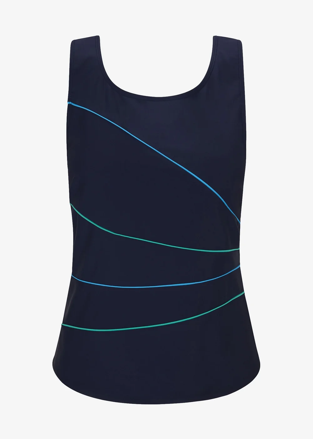 Cotton Traders Navy Illusion Tankini Top - 16 Image 4