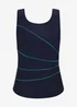 Cotton Traders Navy Illusion Tankini Top - 16 Image 4
