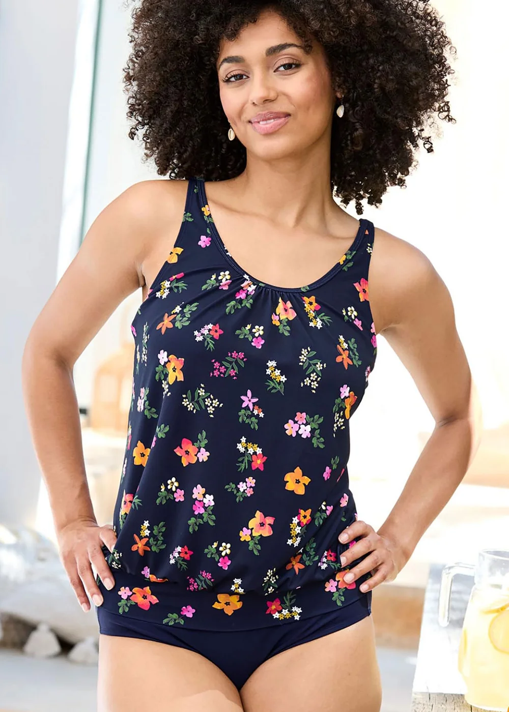 Cotton Traders Tangerine Scoop Neck Tankini Top - 16 Image 1