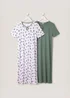 Cotton Traders Multi 2 Pack Cutout Detail Nightdresses - 14-16 Image 1