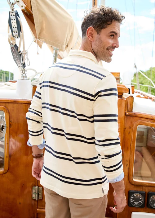 Cotton Traders Beige Men's Heritage Long Sleeve Rugby Shirt - 3XL Image 3