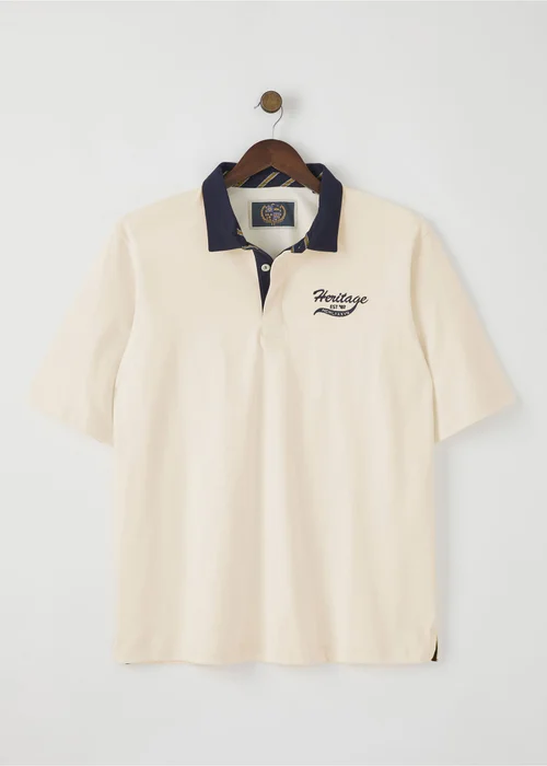 Cotton Traders Beige Men's Heritage Short Sleeve Rugby Shirt - L Image 4