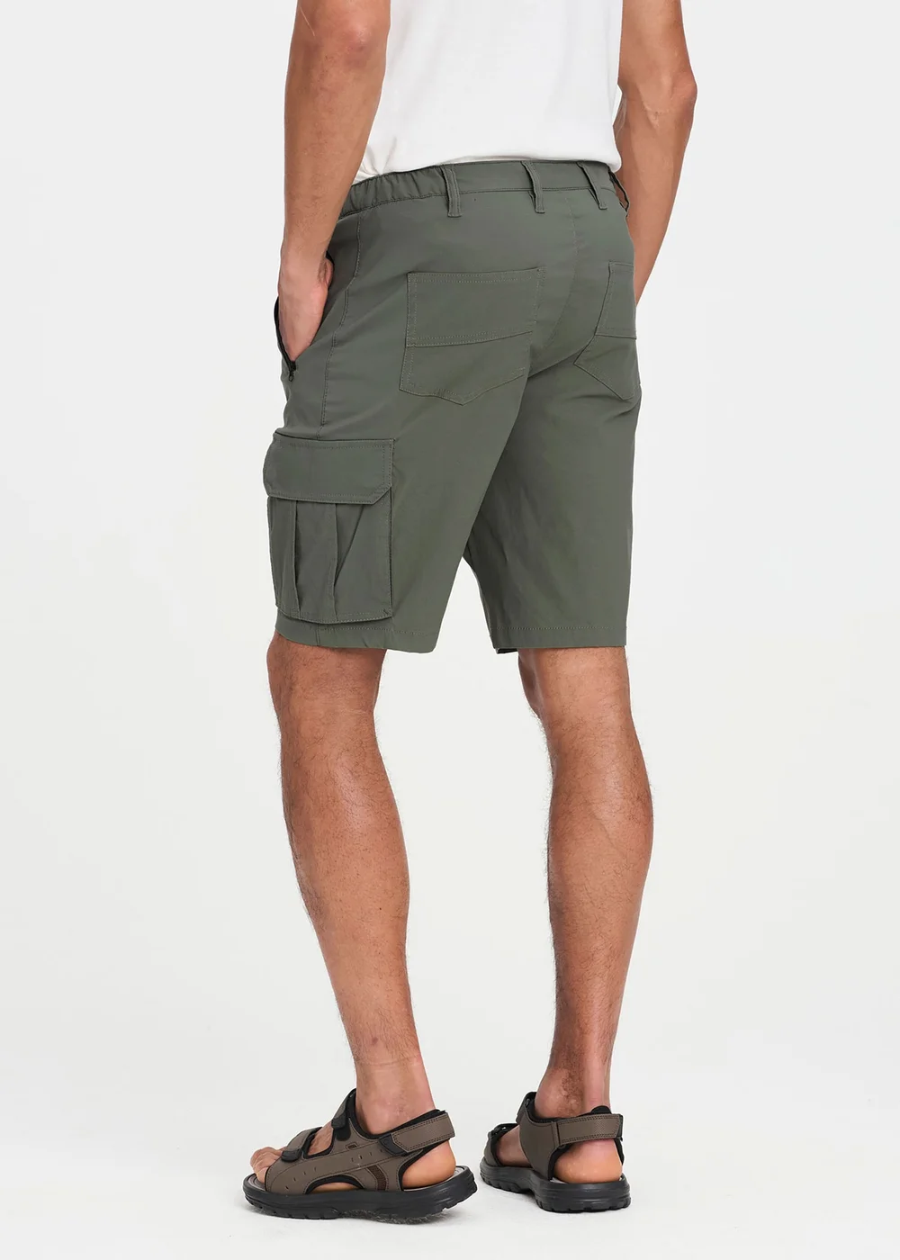 Cotton Traders Olive Quick Dry Stretch Action Shorts - 34 Image 3