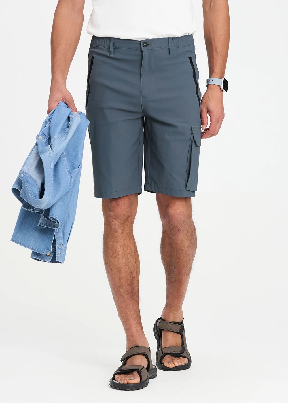 Cotton Traders Ash Quick Dry Stretch Action Shorts - 46 Image 1
