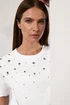 Star By Julien Macdonald White Eyelet Detail Short Sleeve T-Shirt - 20 Image 2