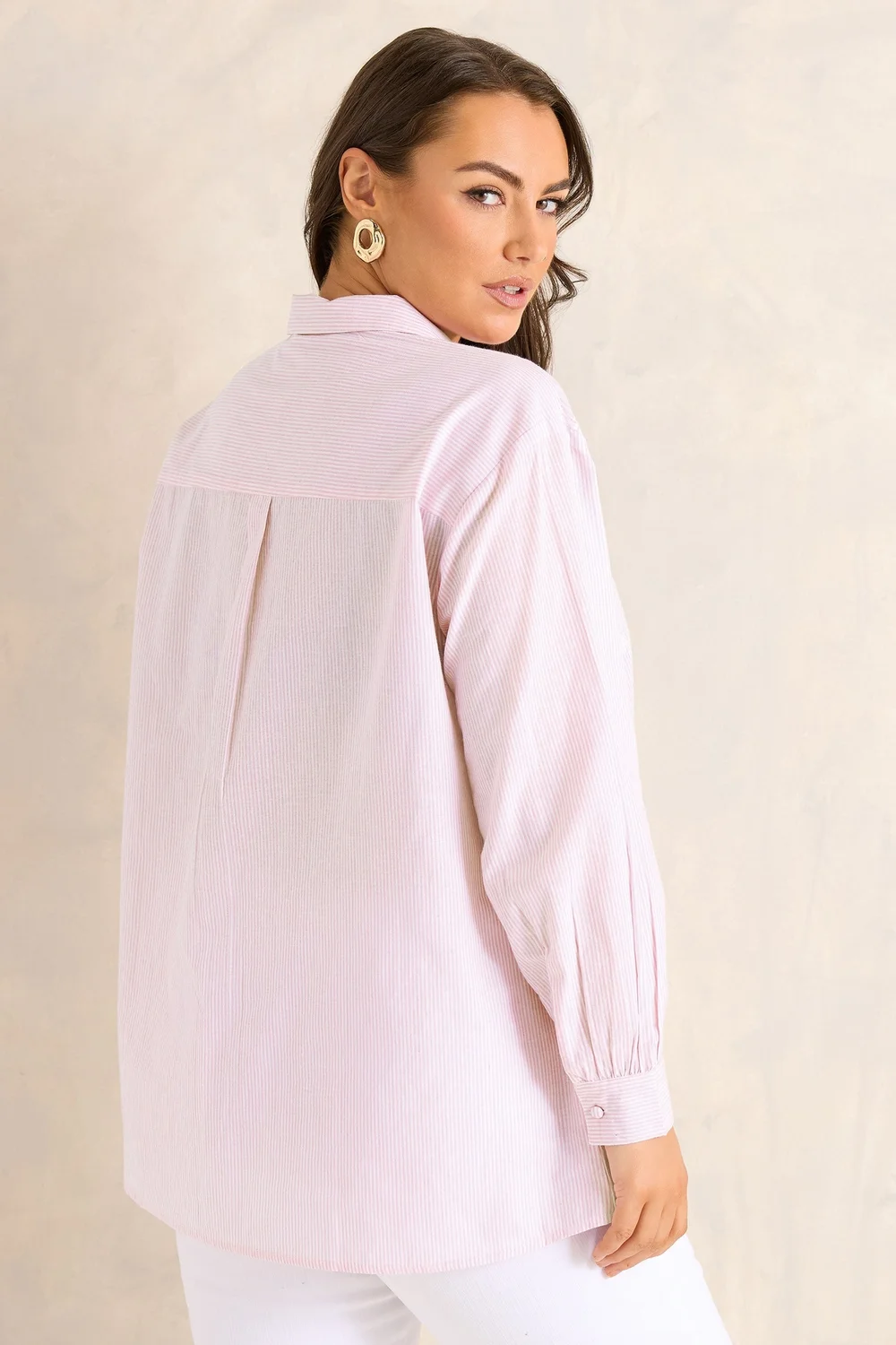 Evans Curve Pink Stripe Embroidered Shirt - 22-24 Image 3