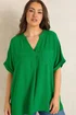 Evans Curve Green Short Sleeve Utility Blouse - 22-24 Image 1
