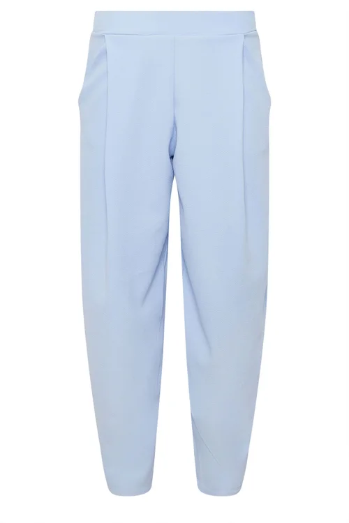 PixieGirl Petite Blue Crinkle Barrel Leg Trousers - 8/L27 Image 5