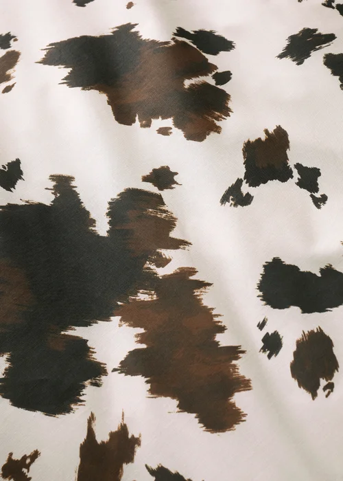 Fusion Cow Print Reversible Natural Duvet Cover Set - Single Image 3