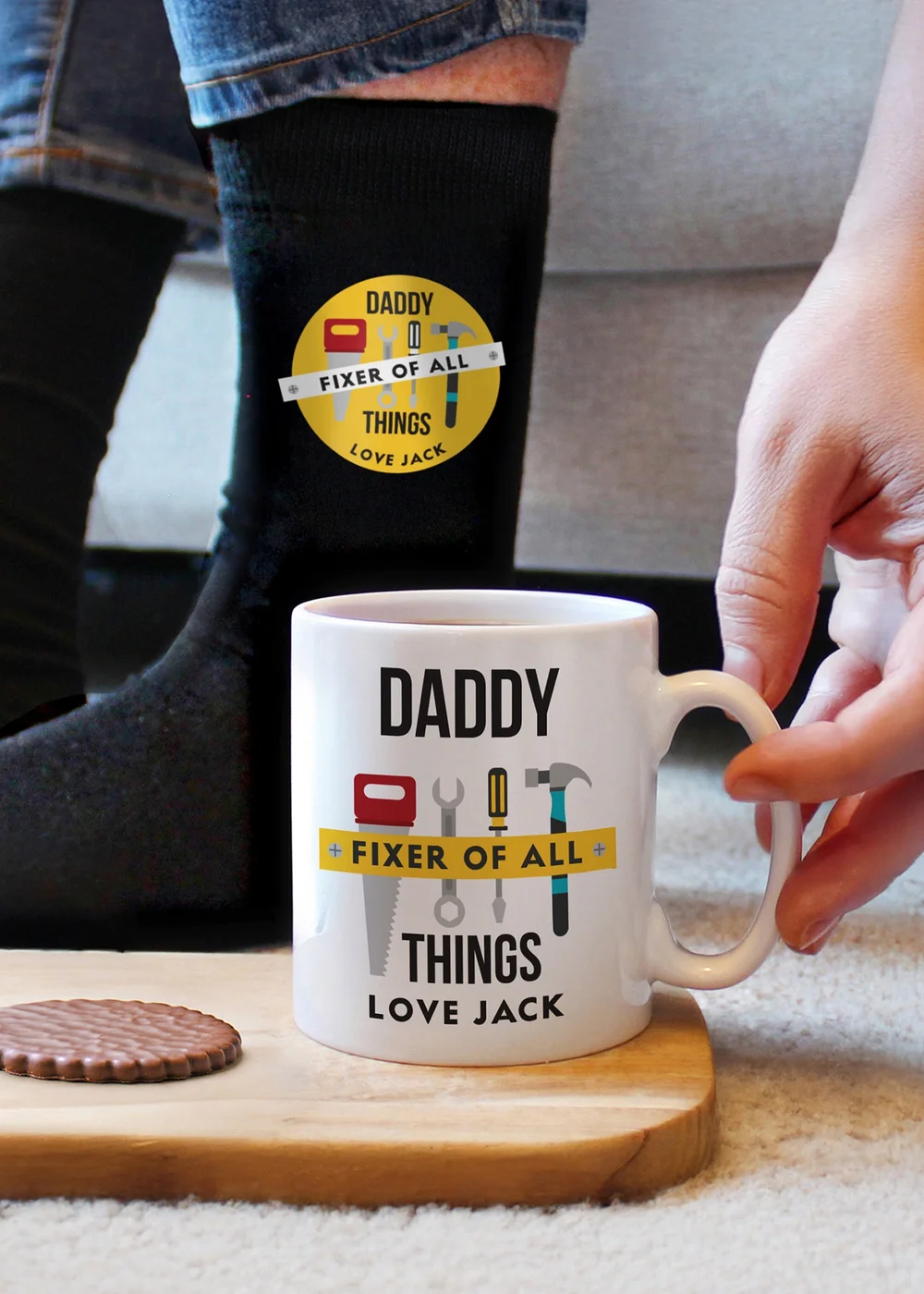 Personalised Memento Company Fixer of All Things Mug & Socks Set - One Size Image 1