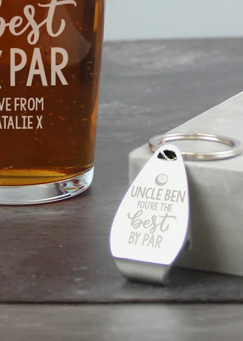 Personalised Memento Company Best By Par Pint Glass & Bottle Opener - One Size Image 3