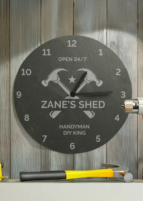 Personalised Memento Company Tools Slate Clock - One Size Image 2