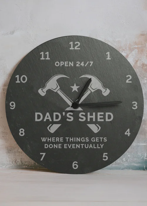 Personalised Memento Company Tools Slate Clock - One Size Image 3