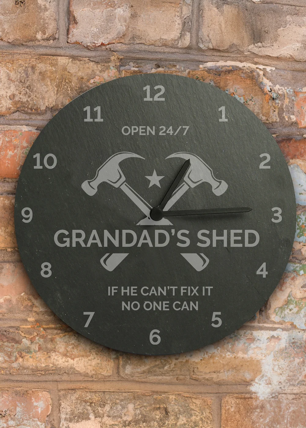 Personalised Memento Company Tools Slate Clock - One Size Image 1