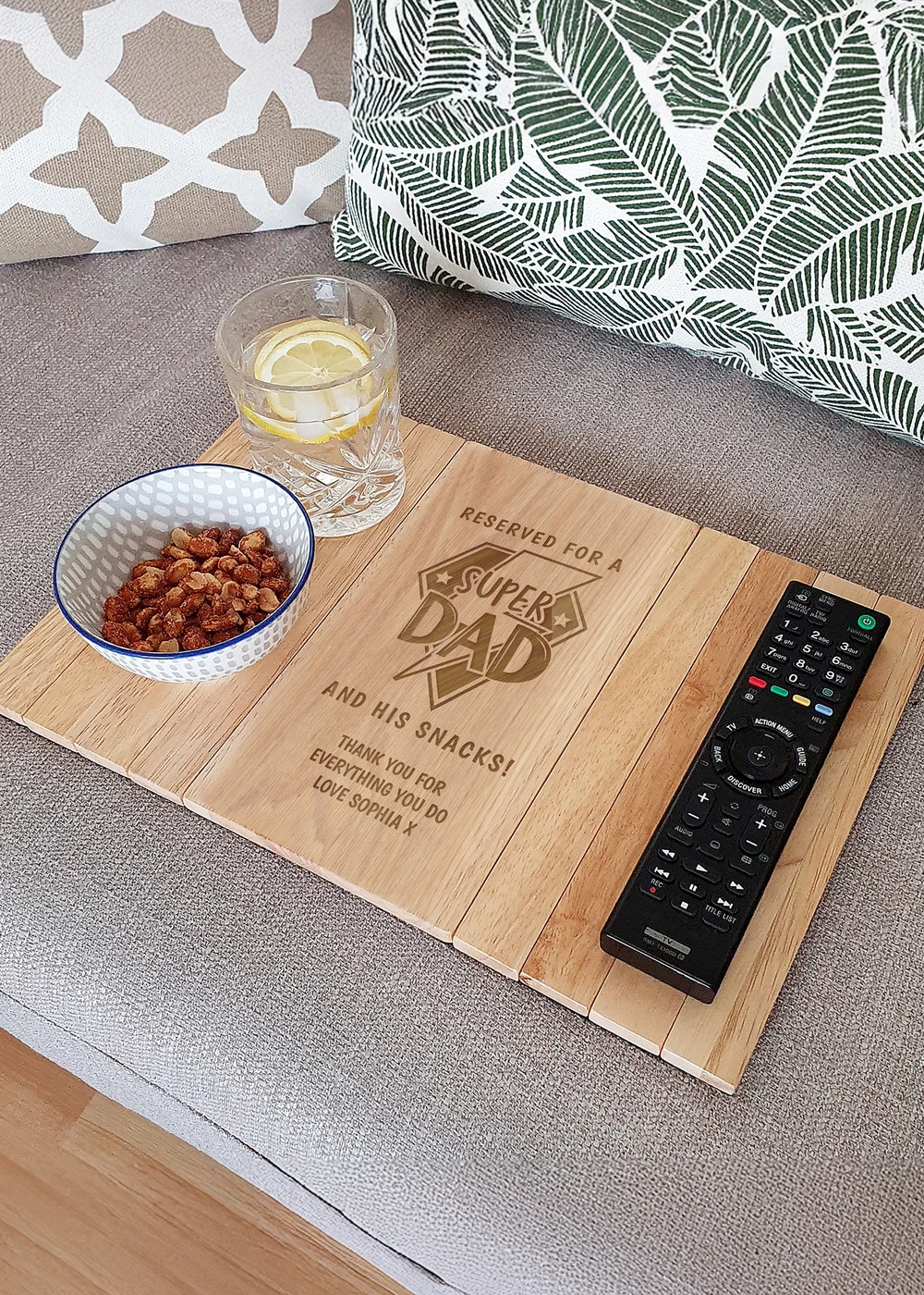 Personalised Memento Company Super Dad Sofa Tray - One Size Image 3