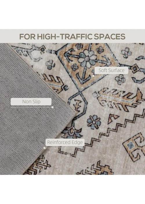 HOMCOM Flannel Non-Slip Washable Rug for Living Room, 170 x 120 cm - One Size Image 4