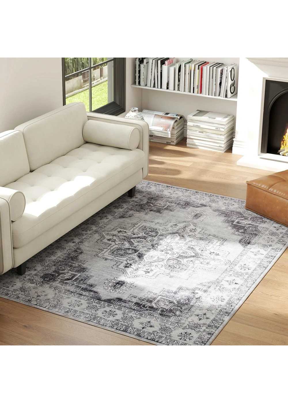 HOMCOM Flannel Non-Slip Washable Rug for Living Room, 230 x 160 cm - One Size Image 2