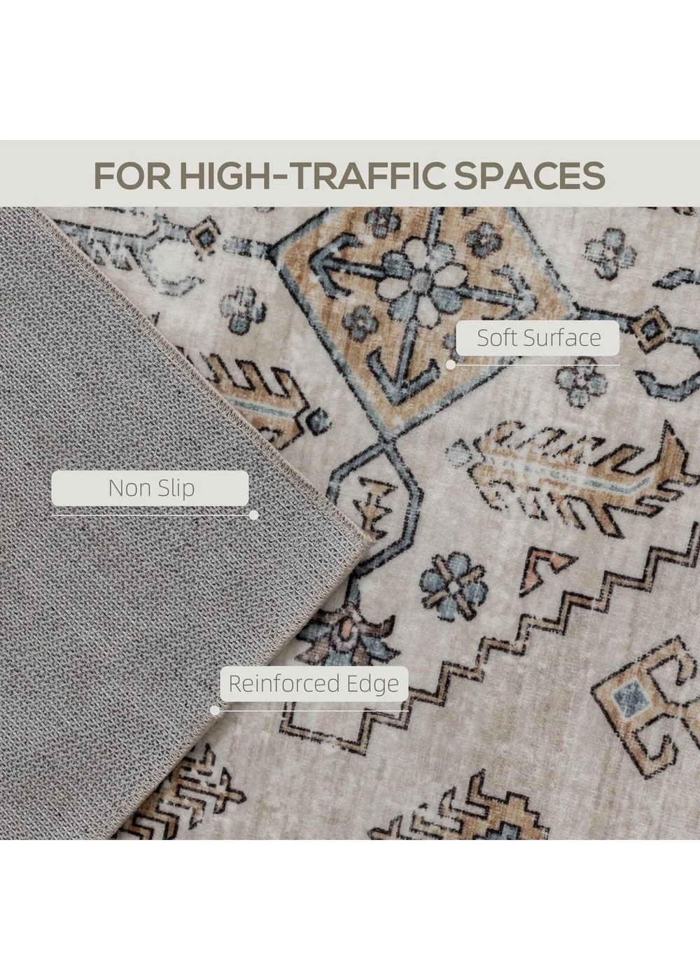 HOMCOM Flannel Non-Slip Washable Rug for Living Room, 290 x 200 cm - One Size Image 4