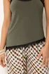 PixieGirl Petite Khaki Green Lace Trim Asymmetric Vest Top - 12 Image 4