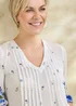 Cotton Traders Bluebell 3/4 Sleeve V-Neck Printed Crinkle Top - 12 Image 3