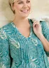 Cotton Traders Mint Green 3/4 Sleeve V-Neck Printed Crinkle Top - 22 Image 4