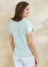 Cotton Traders Iced Mint Tie Front Stripe Jersey Top - 18 Image 3