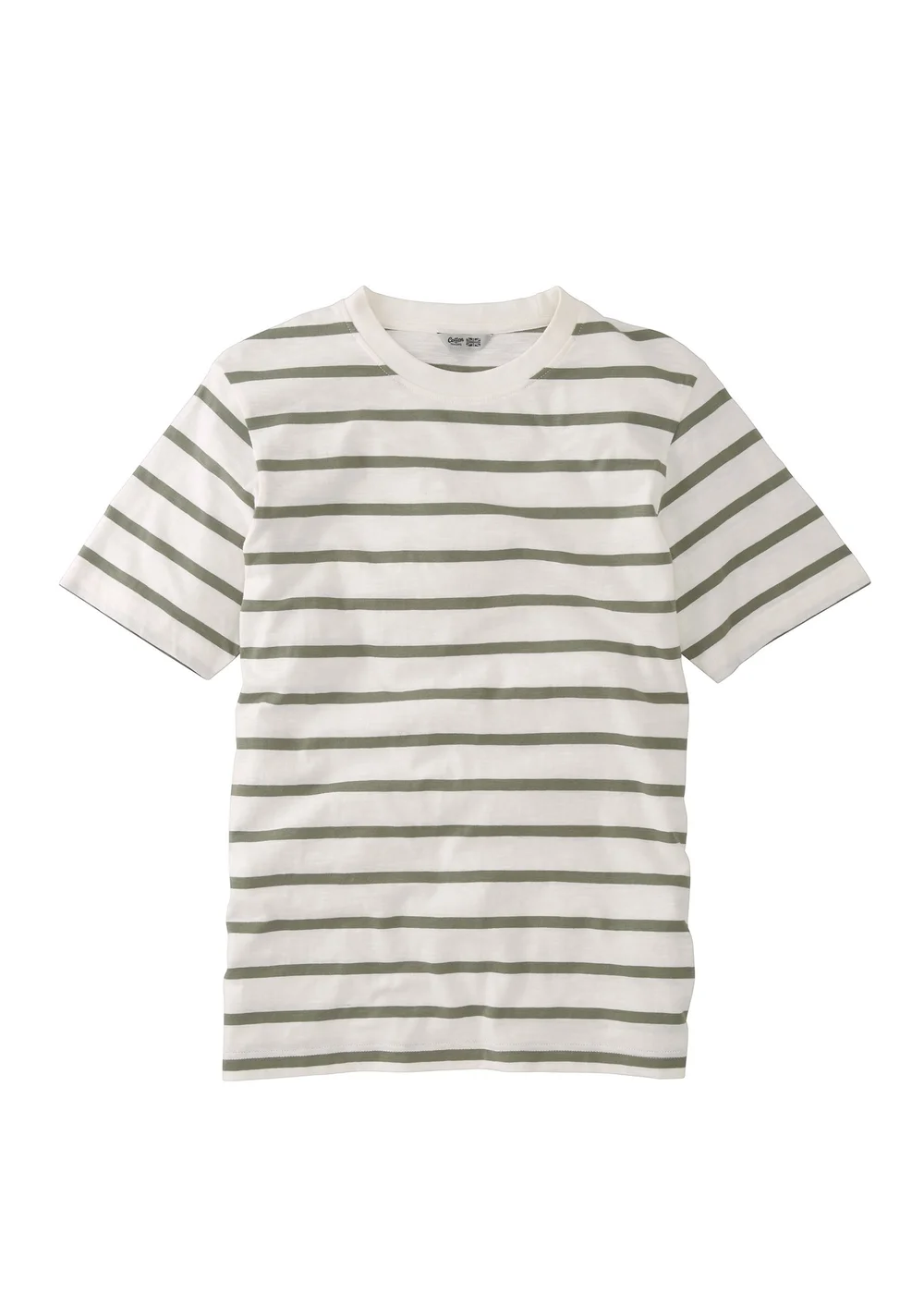 Cotton Traders Green Dusk Stripe Crew Neck T-Shirt - M Image 4