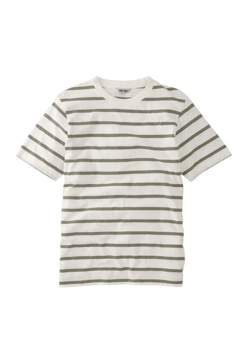 Cotton Traders Green Dusk Stripe Crew Neck T-Shirt - M Image 4