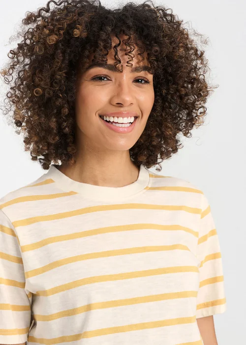 Cotton Traders Soft Gold Stripe Crew Neck T-Shirt - 2XL Image 3